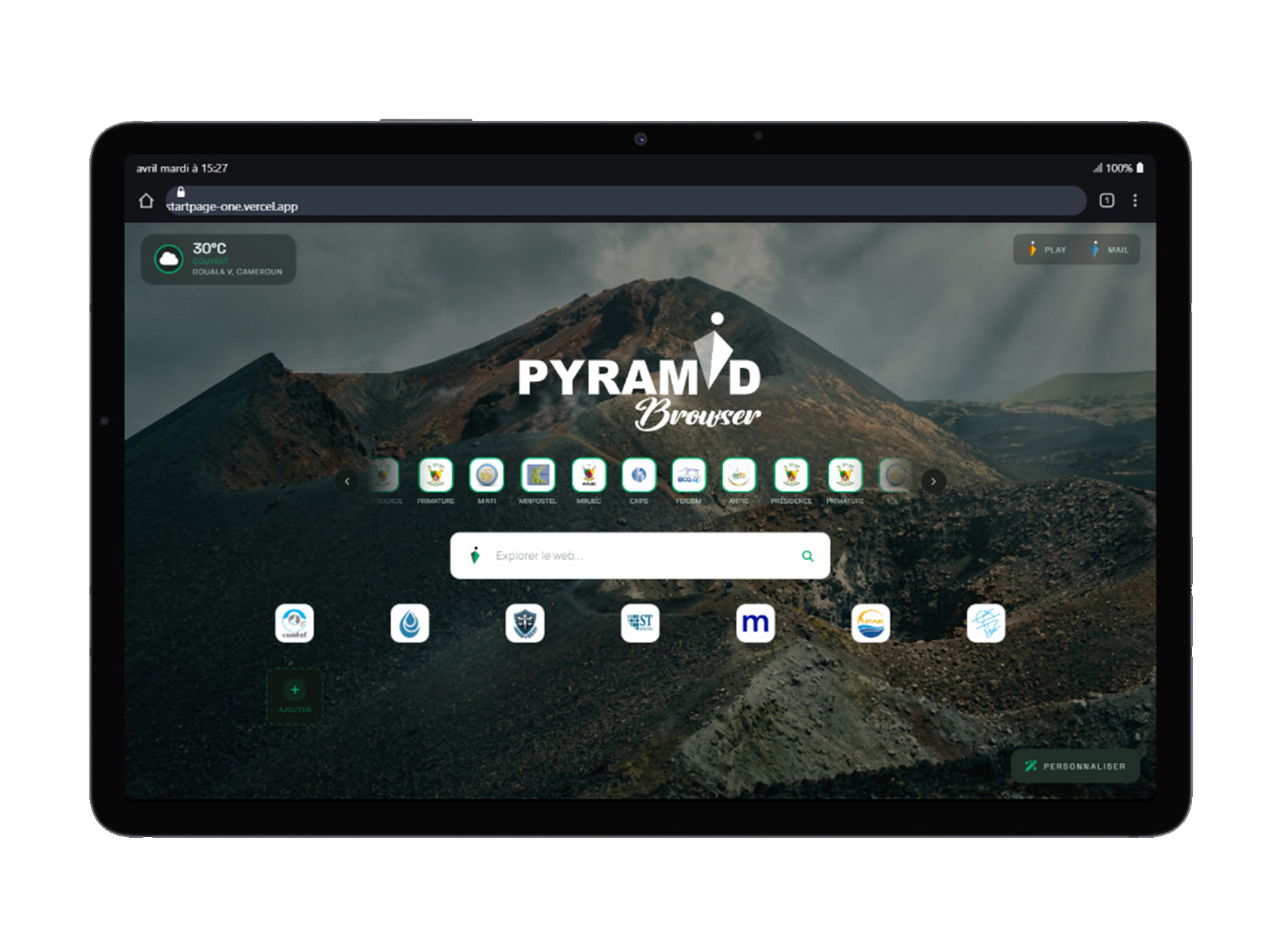 Pyramid Browser Tablet